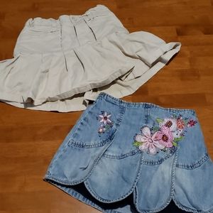 2 girls skirts with shorts